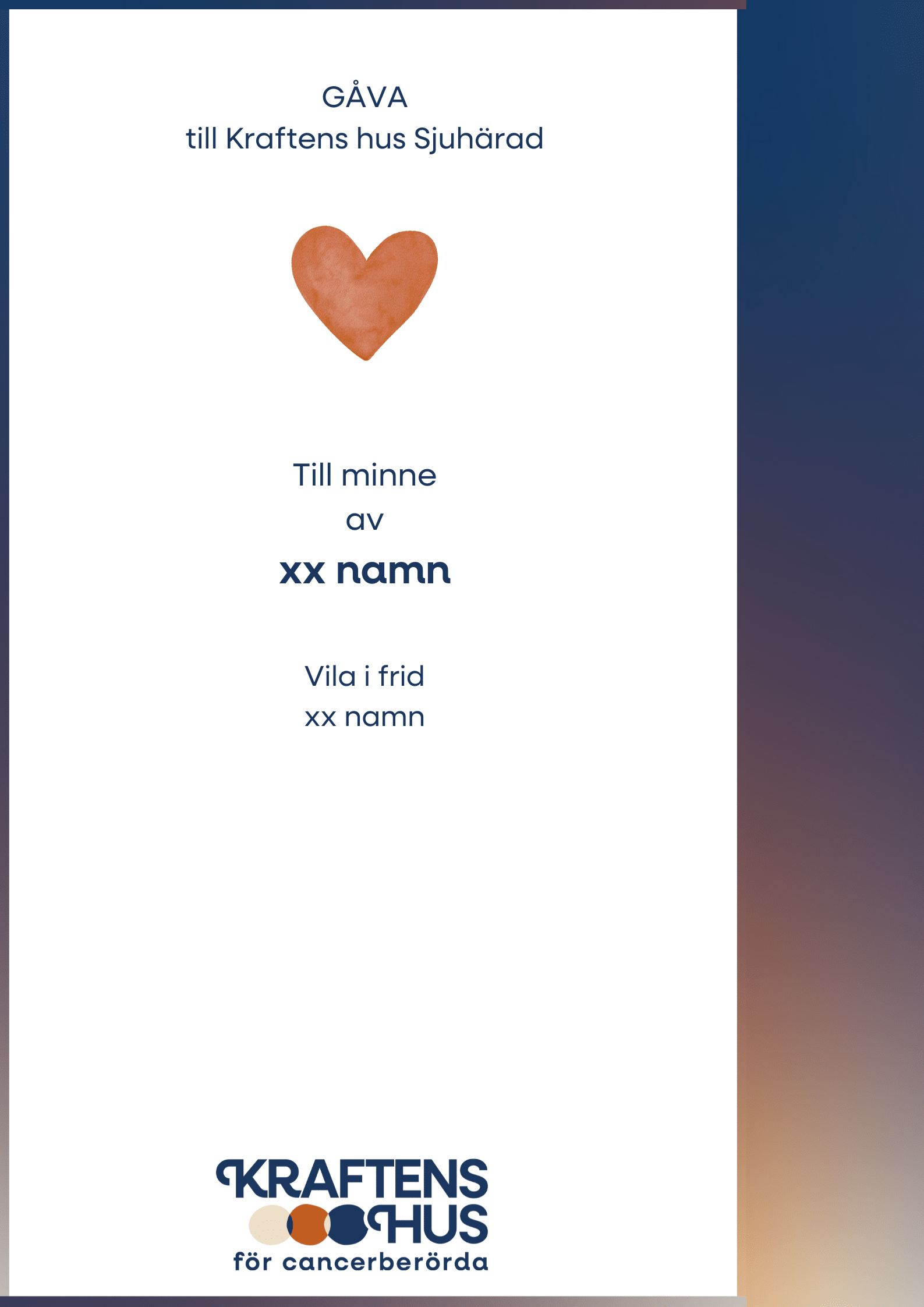 Gåvobrev minnesgåva Kraftens hus Sjuhärad