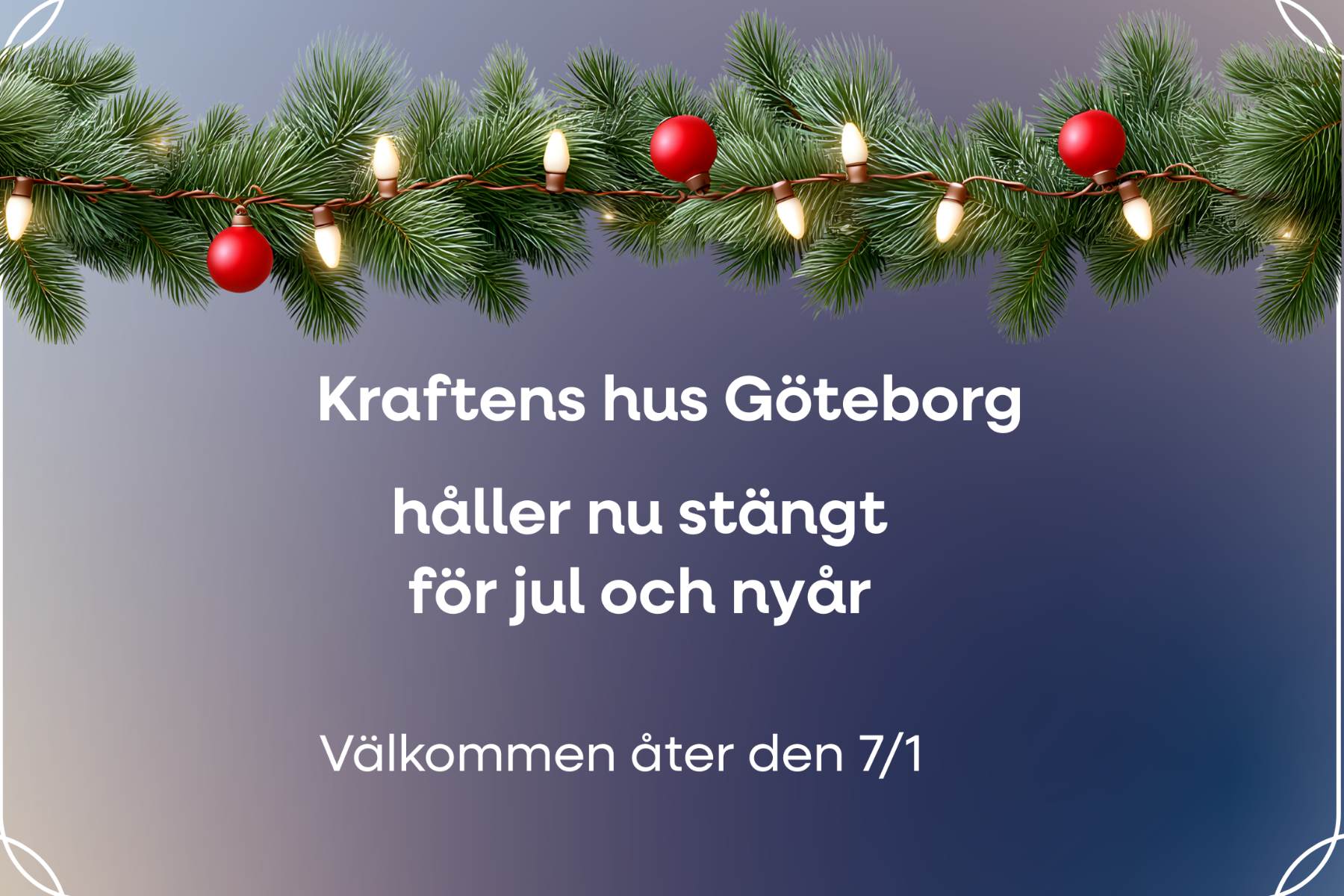 Bild för Stängt för jul och nyår